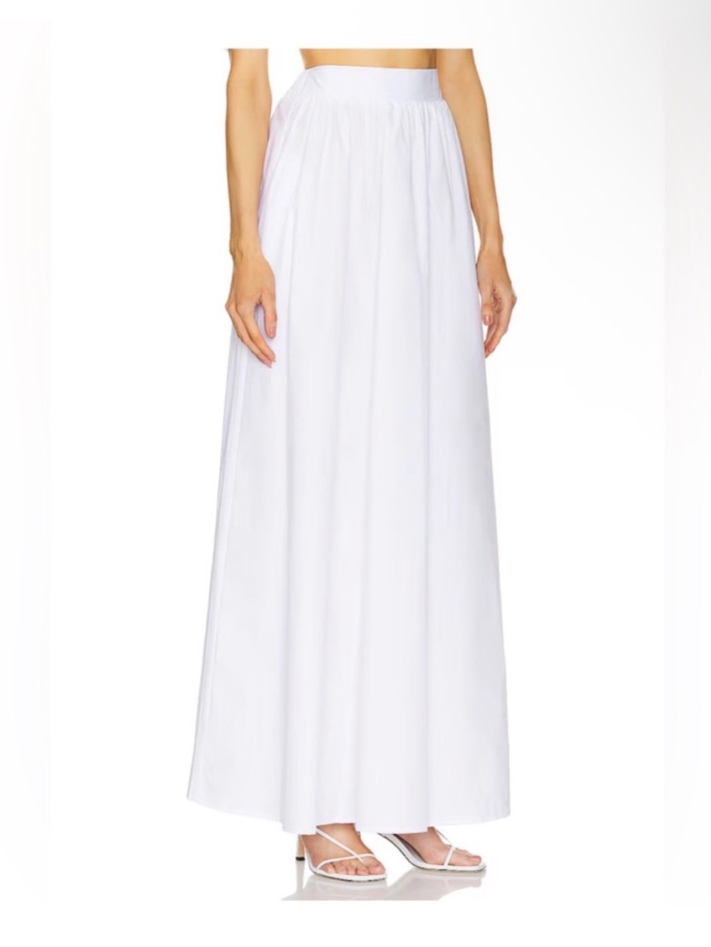 Susana Monaco NWT White Maxi Skirt Large Poplin Cotton Full Skirt A Line